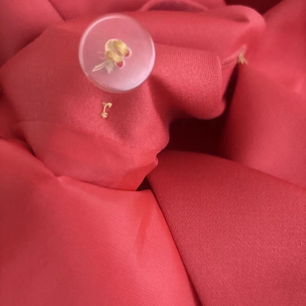 VTG CHRISTIAN DIOR Wool Coral salmon pink Gold Buttons Blazer Jacket Size 4 XS